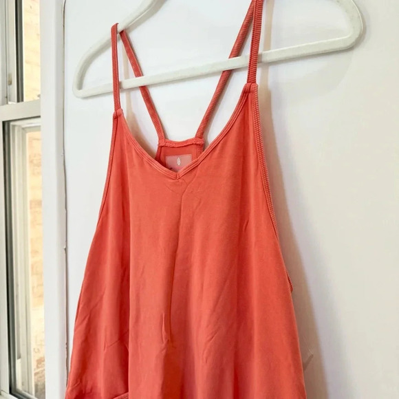 New Free People Hot Shot Onesie Jumpsuit FP Movement Harem Baggy Coral Red - Picture 4 of 9